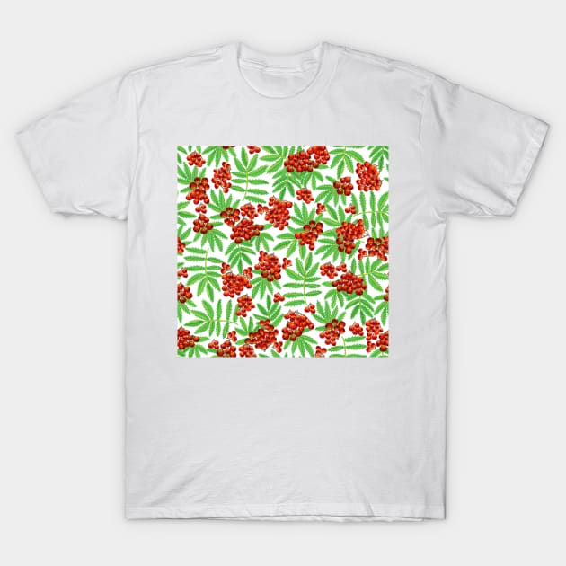 Rowan Berry Pattern in Gouache T-Shirt by paintedpansy